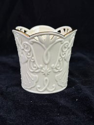 Lenox Merry Lights Tree Votive Candle Holder Cup Angels White Gold