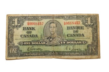 1937 Bank Of Canada One Dollar Banknote