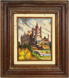 A Hand Colored Relief Carving - Italian Hill Town -  Signed Artini