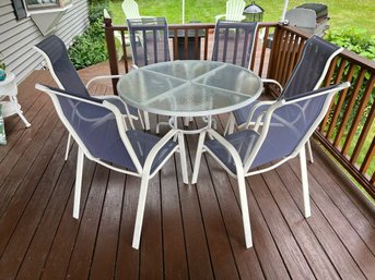 Glass Top Patio Table And Six Chairs