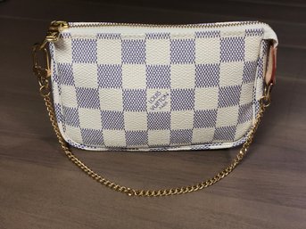 Rare Find LOUIS VUITTON Damier Azur Mini Pochette - Great Condition - VERY Hard To Find - Made In France