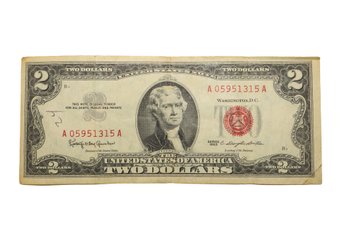 1963 Two Dollar Red Seal Banknote