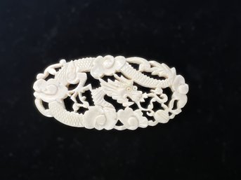 2024 Year Of The Dragon! Vintage Faux Bone Dragon Form Brooch