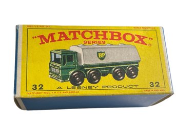 Vintage  Matchbox #32 Leyland Petrol Tanker With Original Box