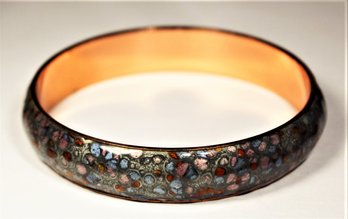 Renoir Matisse Confetti Design Enamel On Copper Bangle Bracelet