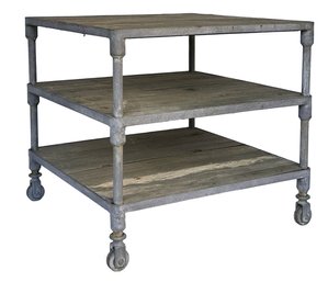 A Vintage Restoration Hardware Dutch Industrial Side Table