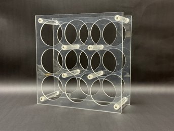 A Fantastic Post-Modern Wine Rack In Clear Lucite