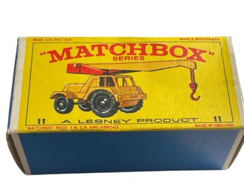 Vintage Matchbox #11 Jumbo Crane With Original Box (very Slight Spotting On 1 Side Of The Box)