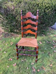 Vintage Ladderback Chair W/ Rush Seat