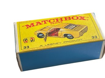 Matchbox Lesney #33 Lamborghini Miura P400 Yellow Original Box (read Description)