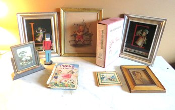 Children's Framed Art And Books Lot