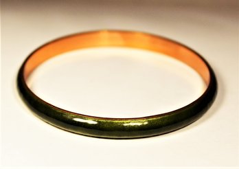 Signed Renoir Matisse Green Enamel On Copper Bangle Bracelet MCM