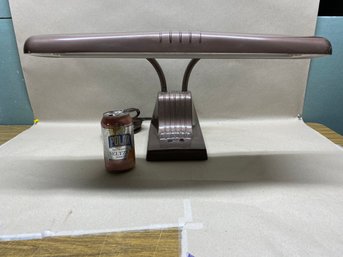 Vintage Dazor Model 1000 Desk Drafting Lamp Double Adjustable Bronze Gooseneck. Works Great!