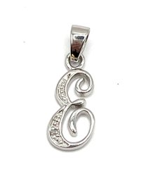 Vintage Sterling Silver 'E' Pendant