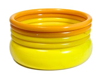 Lot Of 5 Yellow And Orange 1960s Plastic Bangle Bracelets