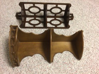 Vintage Wood Corner Shelves Lot Of 2