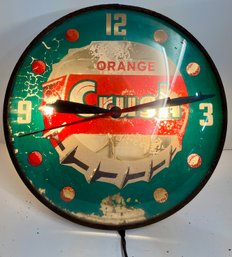 1958 Orange Crush Soda Bottle Cap Wall Clock Sign