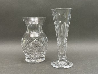 A Pair Of Bud Vases In Brilliant Cut Crystal Including Waterford