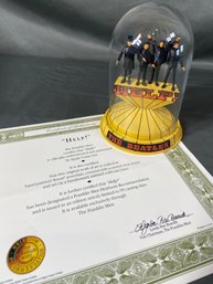 The Beatles Help! Limited Edition Franklin Mint Hand Painted Tesori Porcelain Glass Dome Music Box 3.75x5