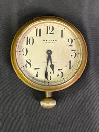 Vintage Waltham Watch Co 8 Days Brass Car Clock - 1940s Tested, Working