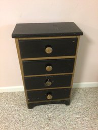 Black Gold Trim Small Solid Wood Chest Of Drawers