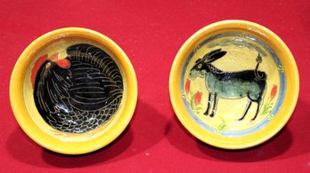 Pair Of Hand Painted Glazed Pottery Bowls From M. MIXAAHE