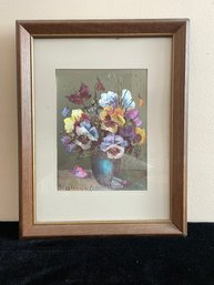 Framed Print Of Floral Oil Painting