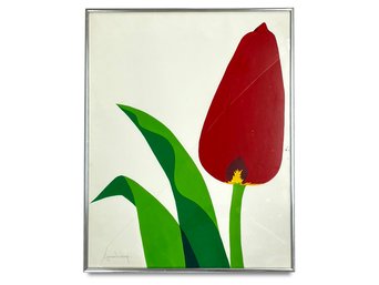 A Vintage Gouache On Paper, 'Tulip,' Joan Luby (American, 1934-2015)