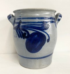 Beautiful Cobalt Blue And Grey 5 Liter Stoneware Crock