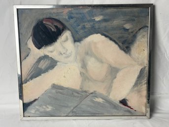 Oil Painting Of A Women Reading A Book