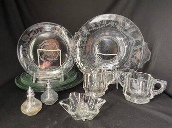 Assortment Of Vintage Clear Glass Dishware