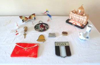 Glass Figurines, Ceramics, Stained Glass, Vintage Lighter, Roma Building