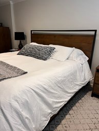 Rustic Design Solid Pine King Bed Platform Bed With Storage