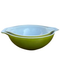 Pyrex Avocado - Lot Of Two - Green Pyrex Cinderella Bowl #444 4 Quart, Vintage Green Verde Pyrex Mixing Bowl