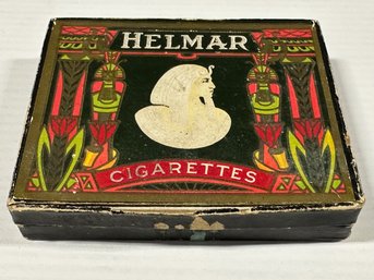 Helmar Cigarette Box With Vintage Foreign Stamps