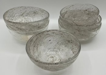 Set/6 Bowls Entitled Dont Say Encased Dirt Glass By Artist Romina Gonzalez