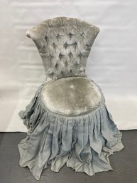 Recently Re-upholstered Vintage 'Cinderella Blue' Boudoir Chair