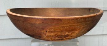 Large Wooden Primitive 19th Century Hand Made Dough Bowl, No Repairs