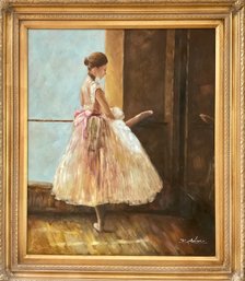Signed B. ADAME Ballerina Oil On Canvas