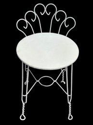 MCM Hollywood Regency Peacock Back Boudoir Vanity Chair 24' H  14' Diameter ( READ Decription)