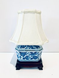 Sweet Petite Asian Blue & White Ceramic Table Lamp