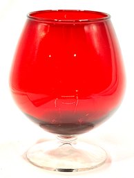 Vintage Ruby Red Brandy Snifter