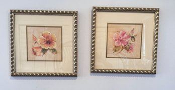 Two Framed Signed Art Prints With Double Matting