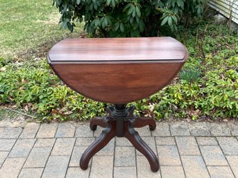 Antique 1880s Solid Mahogany Drop Leaf Breakfast Table