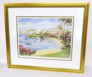 A Wonderful Print By British Artist Carol Holding - Titled Mangrove Bay, Somerset Bermuda, Artist Signed