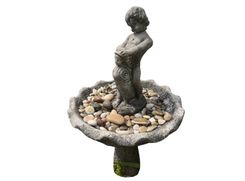 Large Cement Figural Bird Bath/ Fountain