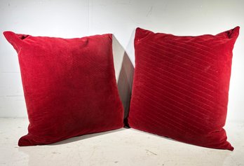 A Pair Of Down And Corduroy Accent Pillows