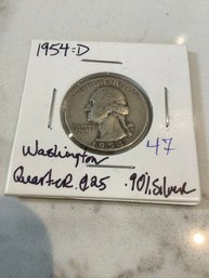 1954 D Washington Quarter .90 Silver 196