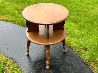 Vintage Tiered Round Wooden End Table