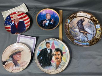 Limited Edition Collector Plates Tom Selleck, Charlton Heston, John Wayne, Frank Sinatra, Born To Be Free